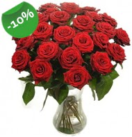 Vazo içerisinde 25 adet kırmızı gül  Manisa çiçek yolla 