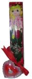 Manisa İnternetten çiçek siparişi  kutu içinde 1 adet gül oyuncak ve mum 