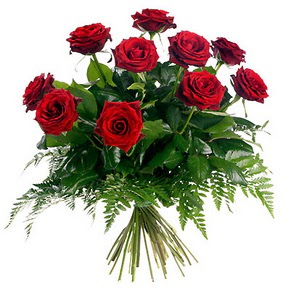  Manisa 14 şubat sevgililer günü çiçek  10 adet kırmızı gülden buket