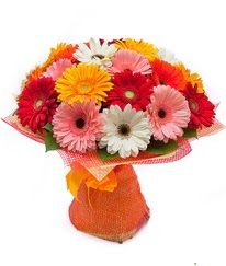 Renkli gerbera buketi  Manisa çiçek , çiçekçi , çiçekçilik 