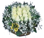  Manisa online çiçekçi , çiçek siparişi  Beyaz harika bir gül sepeti