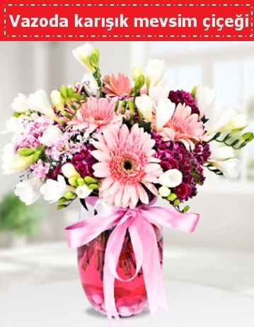 Vazoda karışık mevsim çiçeği  Manisa çiçek online çiçek siparişi 