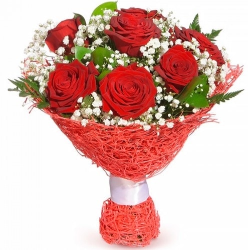 7 adet kırmızı gül buketi  Manisa online çiçekçi , çiçek siparişi 